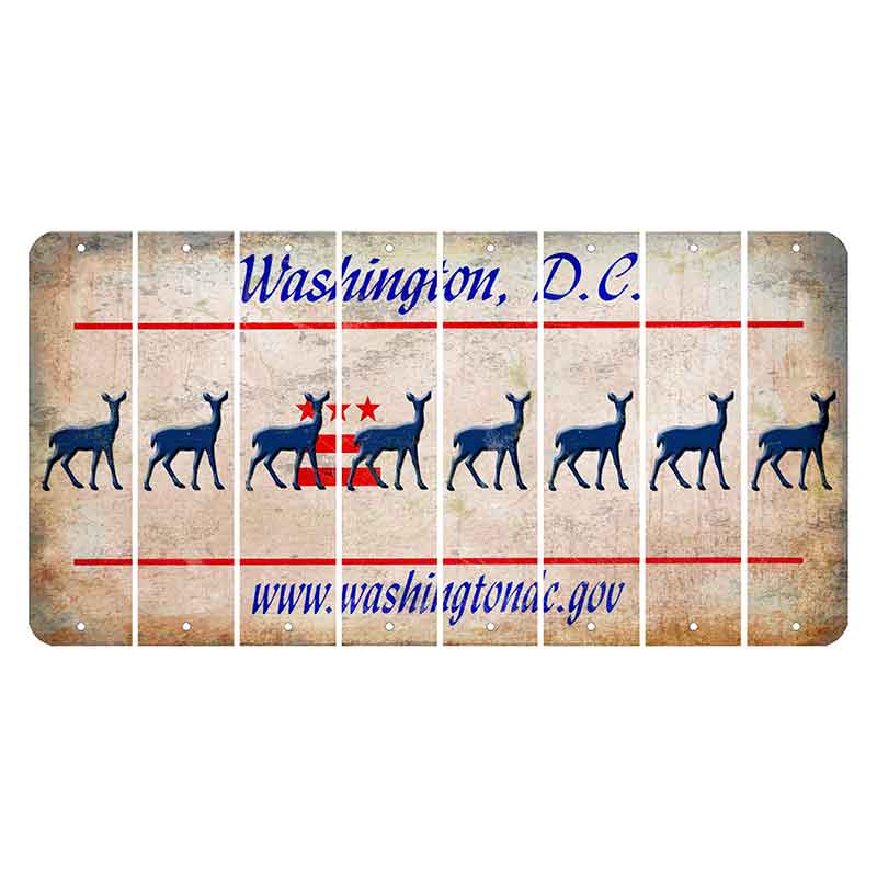 Washington DC.gov Cut License Plate Strips (Set of 8) Doe