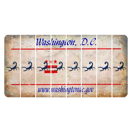 Washington DC.gov Cut License Plate Strips (Set of 8) Scorpion