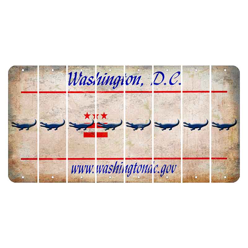 Washington DC.gov Cut License Plate Strips (Set of 8) Alligator