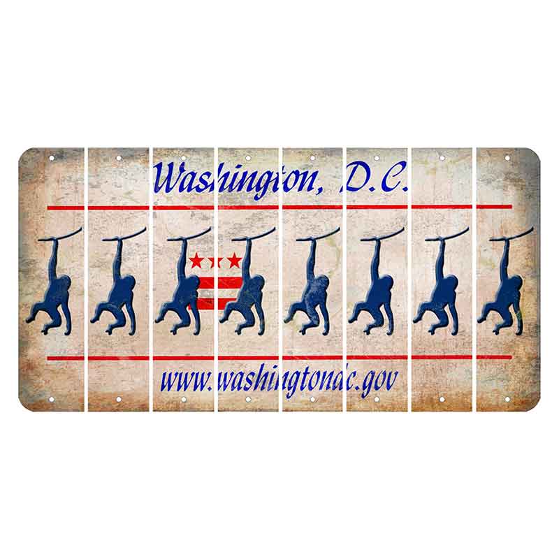 Washington DC.gov Cut License Plate Strips (Set of 8) Monkey