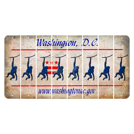 Washington DC.gov Cut License Plate Strips (Set of 8) Monkey