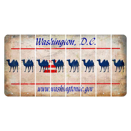 Washington DC.gov Cut License Plate Strips (Set of 8) Camel