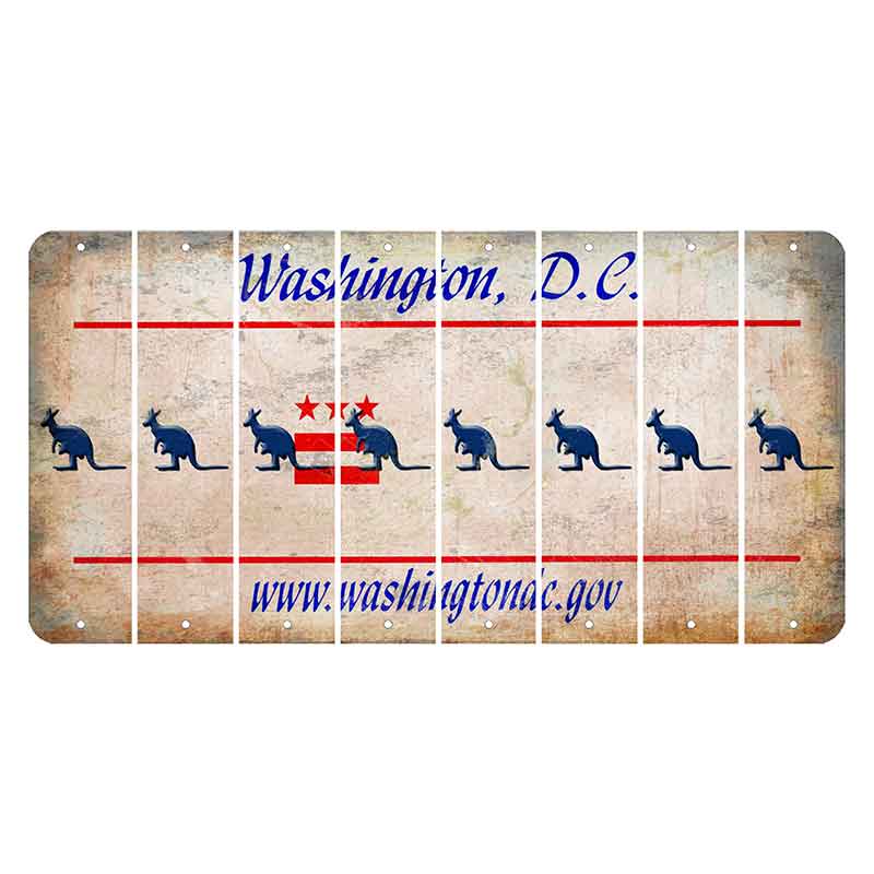 Washington DC.gov Cut License Plate Strips (Set of 8) Kangaroo