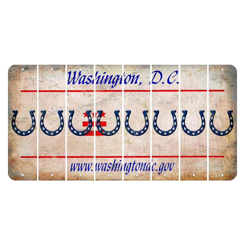 Washington DC.gov Cut License Plate Strips (Set of 8) Horseshoe