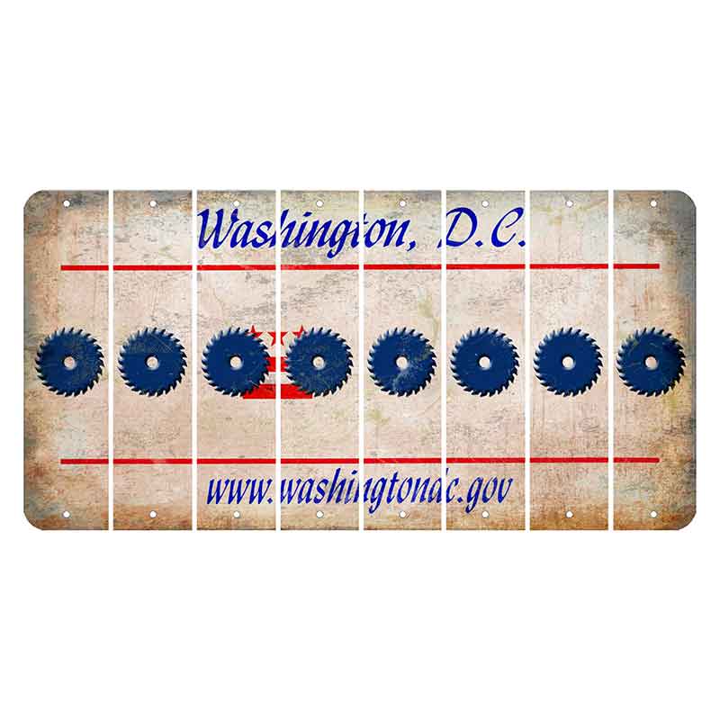 Washington DC.gov Cut License Plate Strips (Set of 8) Saw Blade