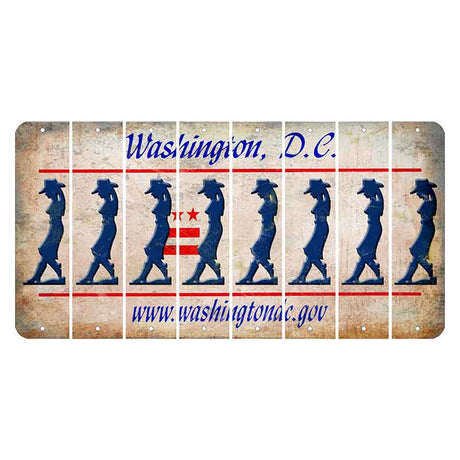 Washington DC.gov Cut License Plate Strips (Set of 8) Cowgirl - Leaning