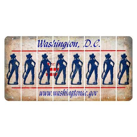 Washington DC.gov Cut License Plate Strips (Set of 8) Cowgirl