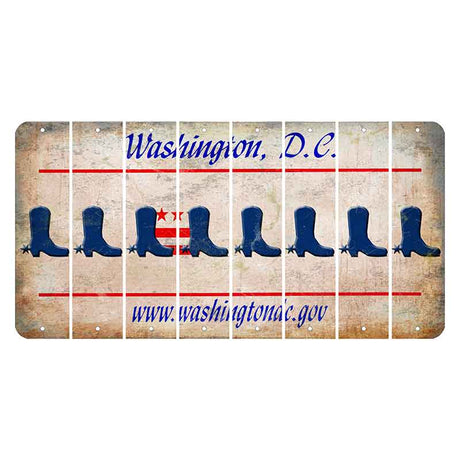 Washington DC.gov Cut License Plate Strips (Set of 8) Cowboy Boot