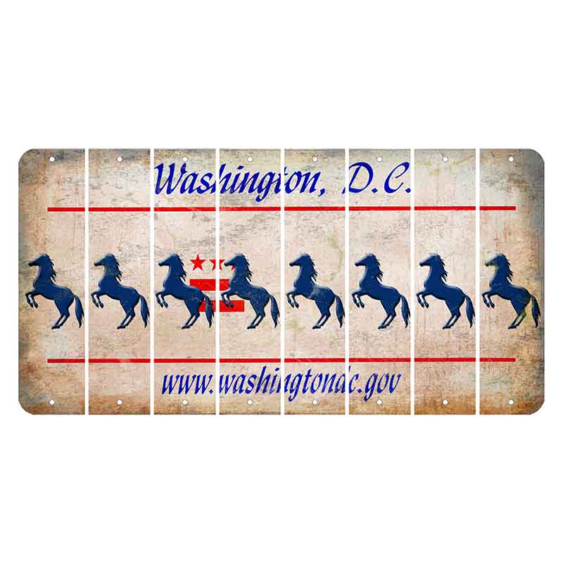 Washington DC.gov Cut License Plate Strips (Set of 8) Horse