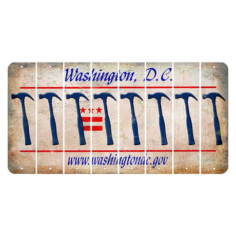 Washington DC.gov Cut License Plate Strips (Set of 8) Hammer