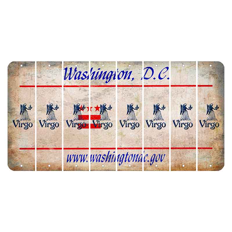 Washington DC.gov Cut License Plate Strips (Set of 8) Zodiac Sign - Virgo