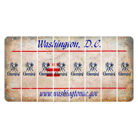 Washington DC.gov Cut License Plate Strips (Set of 8) Zodiac Sign - Gemini