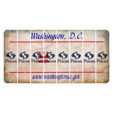 Washington DC.gov Cut License Plate Strips (Set of 8) Zodiac Sign - Pisces