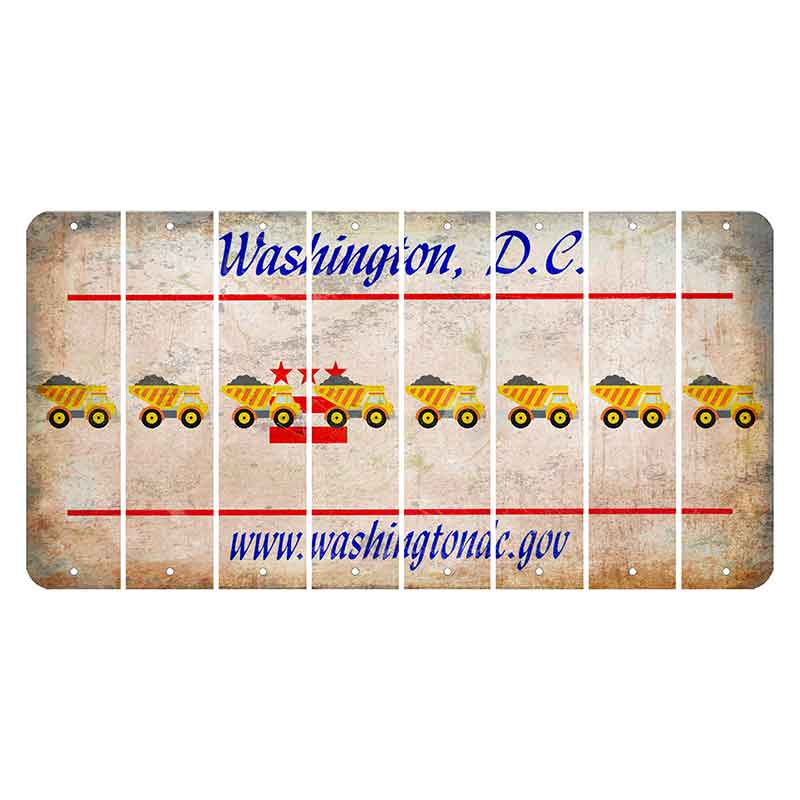 Washington DC.gov Cut License Plate Strips (Set of 8) Dump Truck