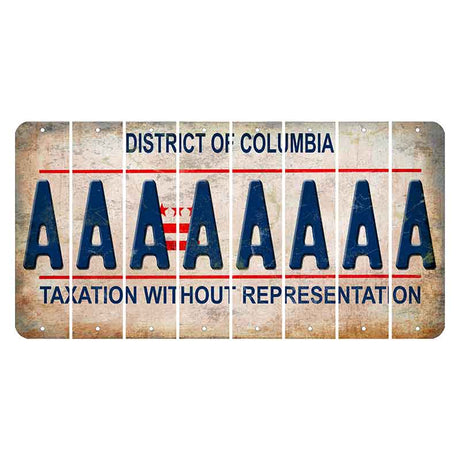 Washington DC District of Columbia Cut License Plate Strips (Set of 8) A