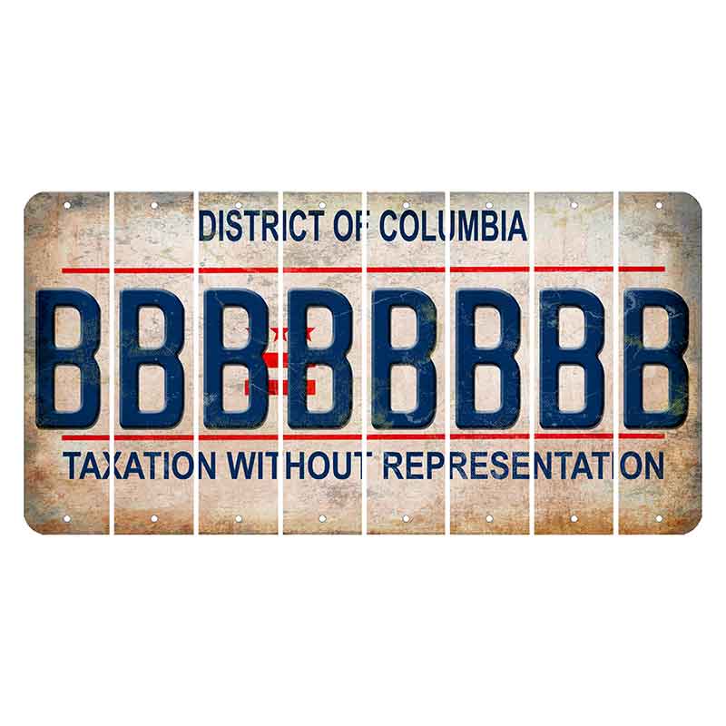 Washington DC District of Columbia Cut License Plate Strips (Set of 8) B