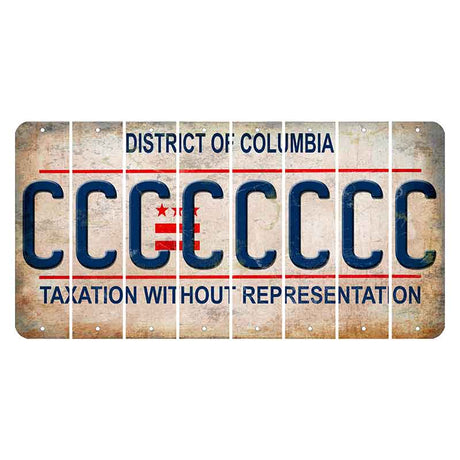 Washington DC District of Columbia Cut License Plate Strips (Set of 8) C