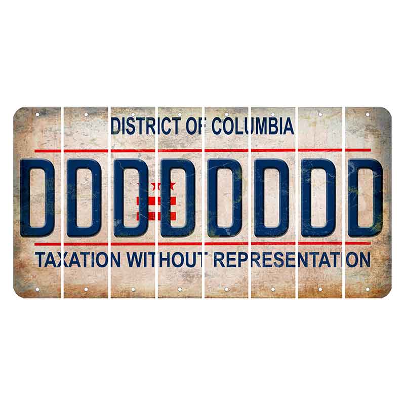 Washington DC District of Columbia Cut License Plate Strips (Set of 8) D