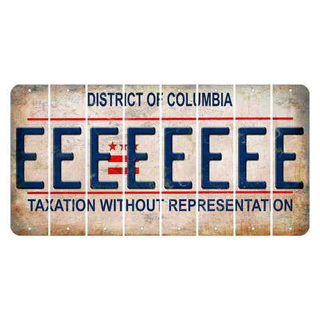 Washington DC District of Columbia Cut License Plate Strips (Set of 8) E