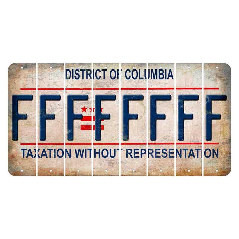 Washington DC District of Columbia Cut License Plate Strips (Set of 8) F