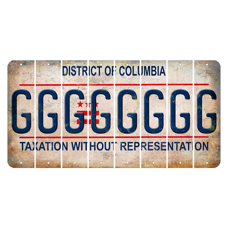 Washington DC District of Columbia Cut License Plate Strips (Set of 8) G