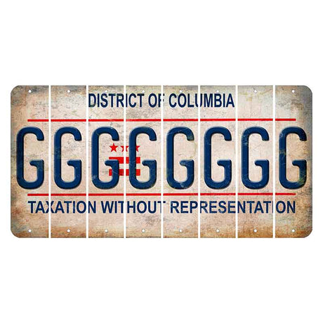 Washington DC District of Columbia Cut License Plate Strips (Set of 8) G