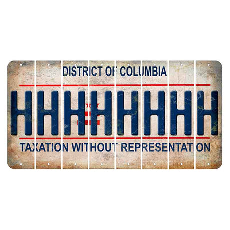 Washington DC District of Columbia Cut License Plate Strips (Set of 8) H