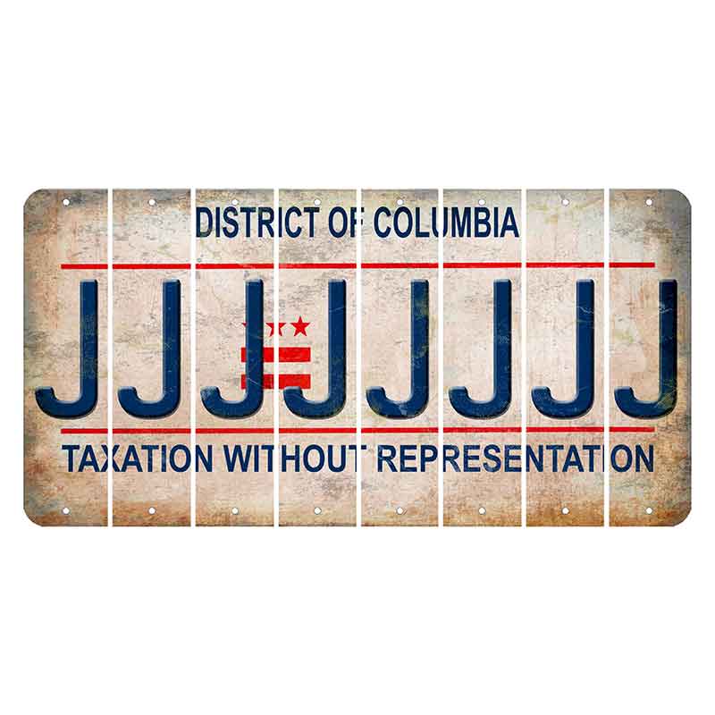 Washington DC District of Columbia Cut License Plate Strips (Set of 8) J