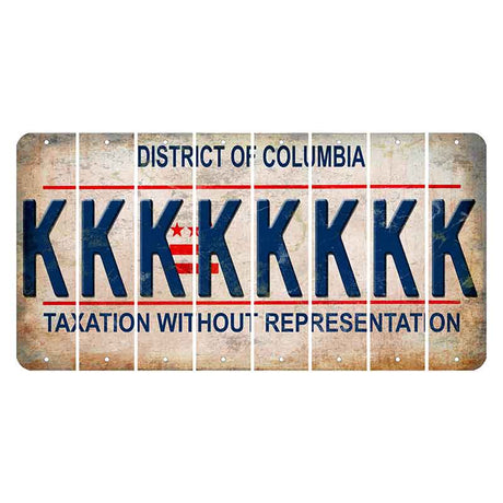 Washington DC District of Columbia Cut License Plate Strips (Set of 8) K