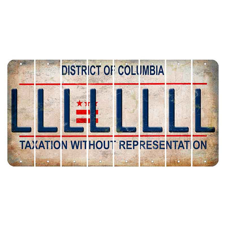 Washington DC District of Columbia Cut License Plate Strips (Set of 8) L