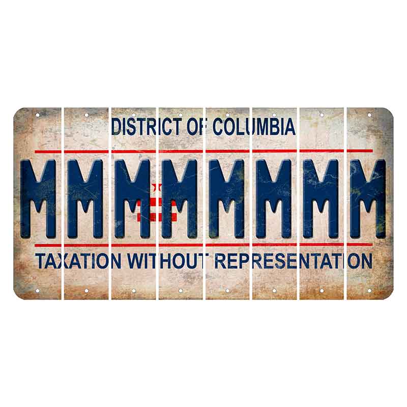 Washington DC District of Columbia Cut License Plate Strips (Set of 8) M