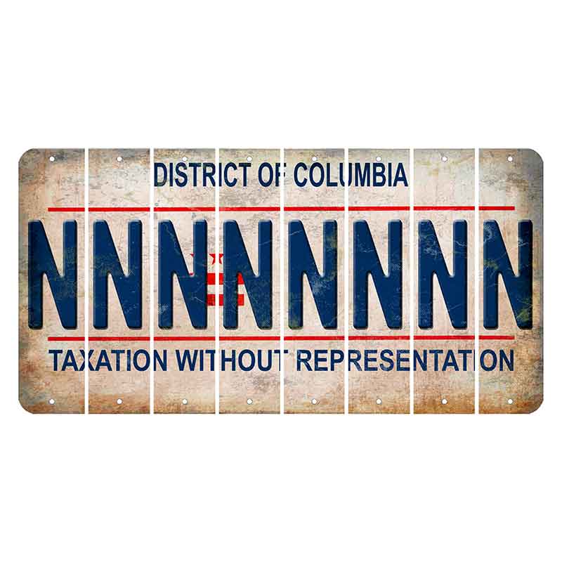 Washington DC District of Columbia Cut License Plate Strips (Set of 8) N