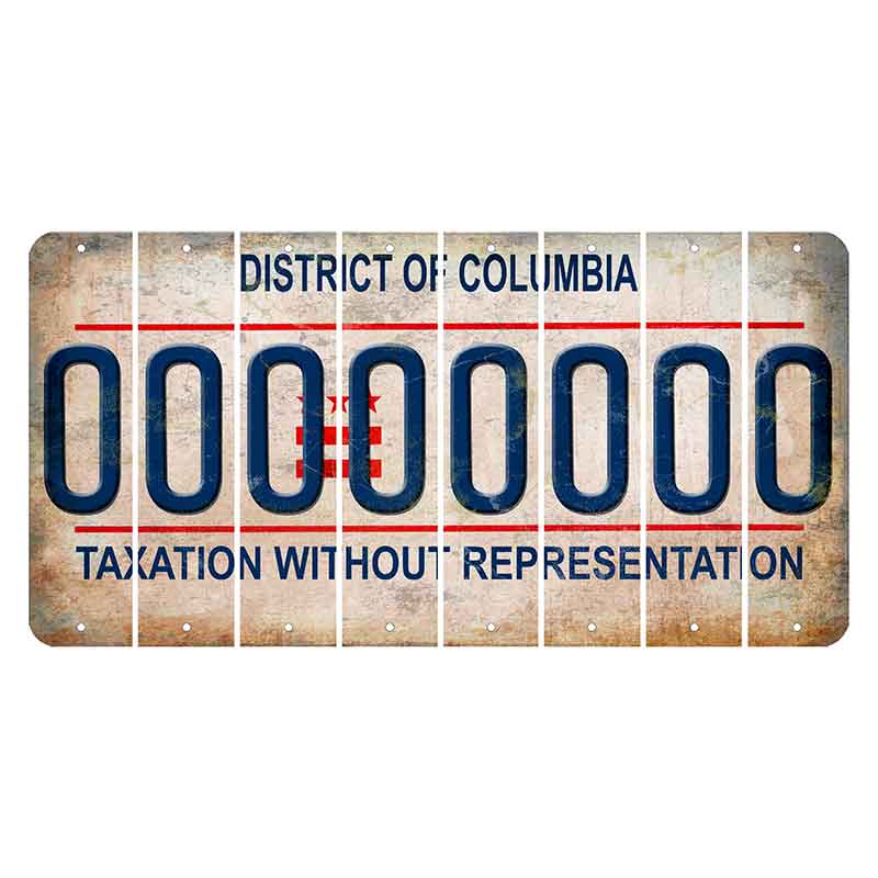 Washington DC District of Columbia Cut License Plate Strips (Set of 8) O