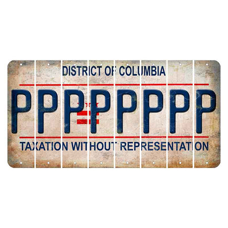 Washington DC District of Columbia Cut License Plate Strips (Set of 8) P