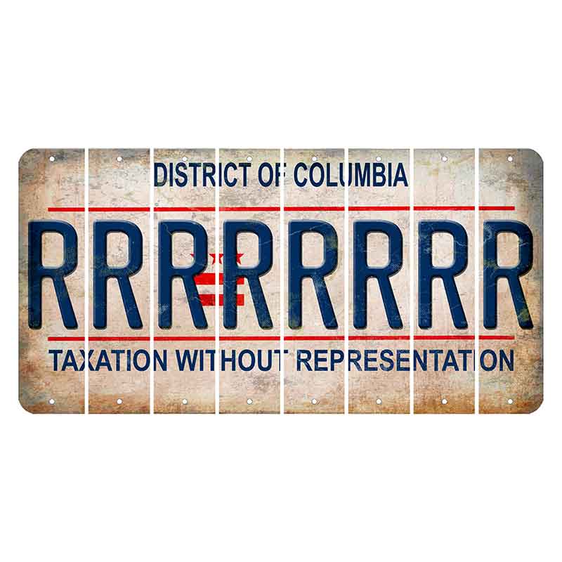 Washington DC District of Columbia Cut License Plate Strips (Set of 8) R