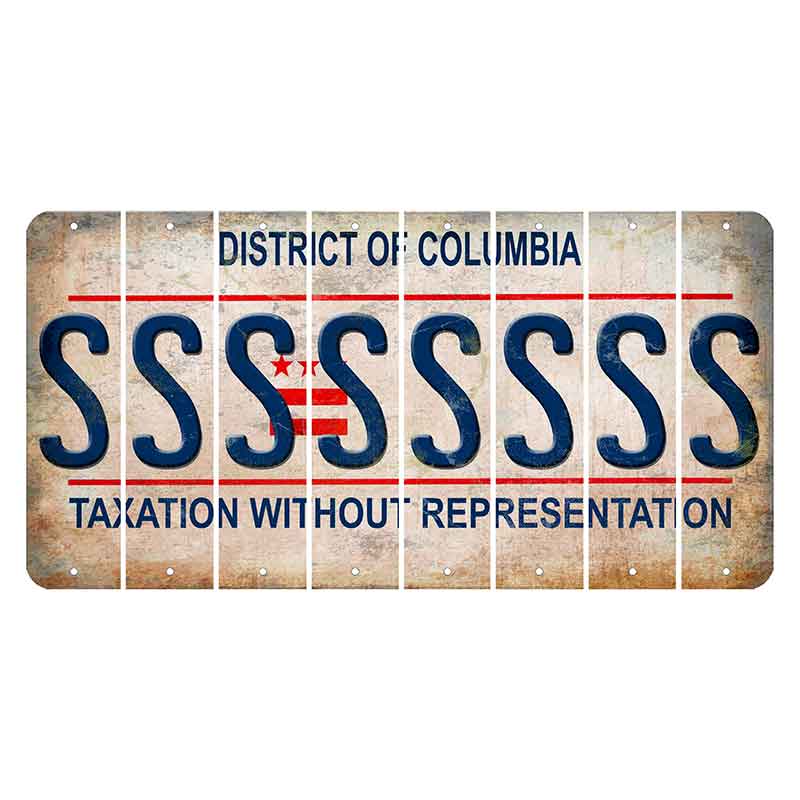 Washington DC District of Columbia Cut License Plate Strips (Set of 8) S