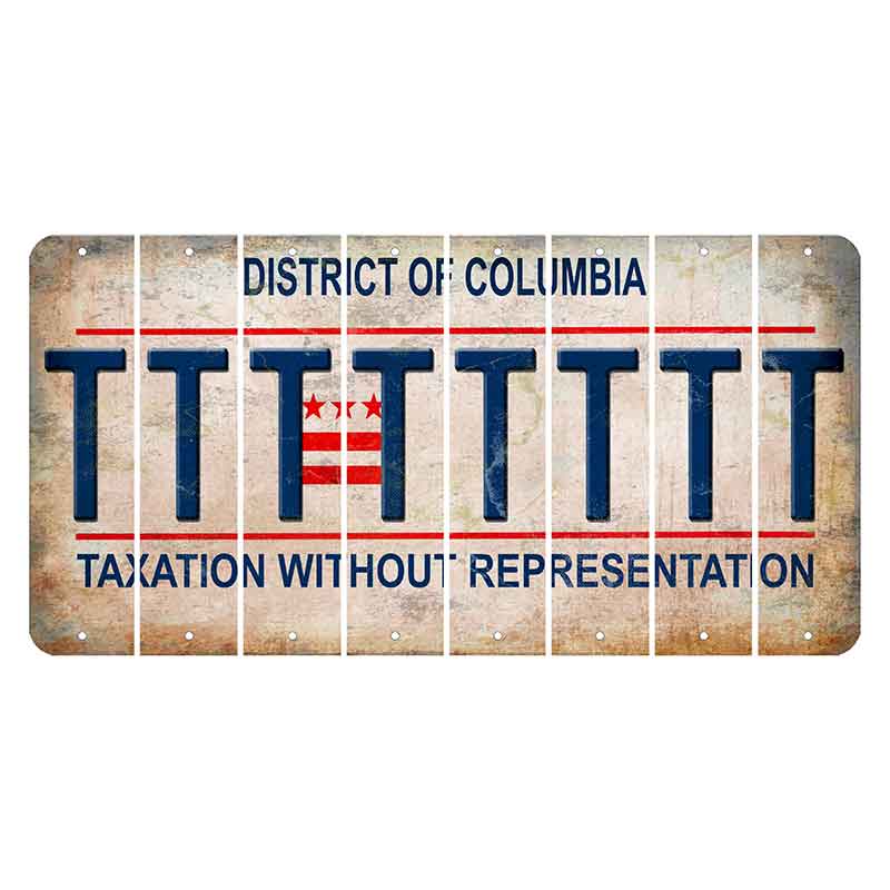 Washington DC District of Columbia Cut License Plate Strips (Set of 8) T