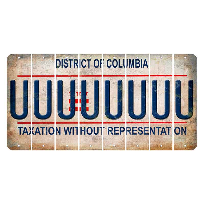 Washington DC District of Columbia Cut License Plate Strips (Set of 8) U