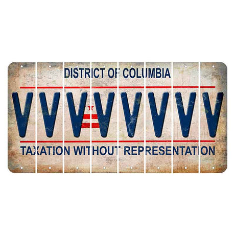 Washington DC District of Columbia Cut License Plate Strips (Set of 8) V