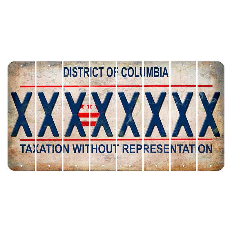 Washington DC District of Columbia Cut License Plate Strips (Set of 8) X