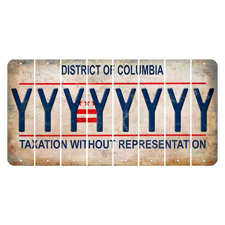 Washington DC District of Columbia Cut License Plate Strips (Set of 8) Y