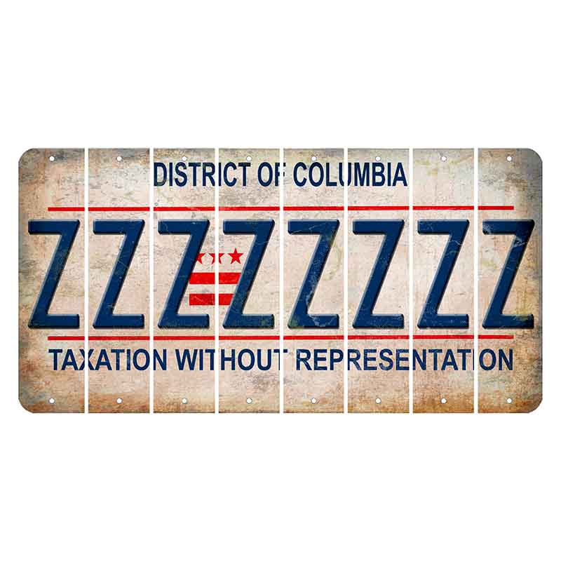 Washington DC District of Columbia Cut License Plate Strips (Set of 8) Z