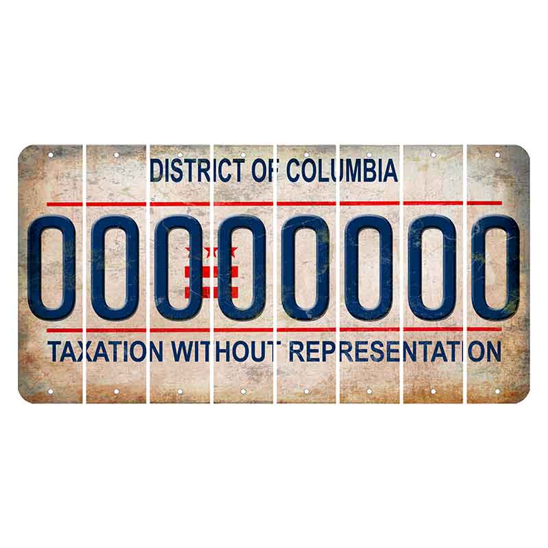 Washington DC District of Columbia Cut License Plate Strips (Set of 8)