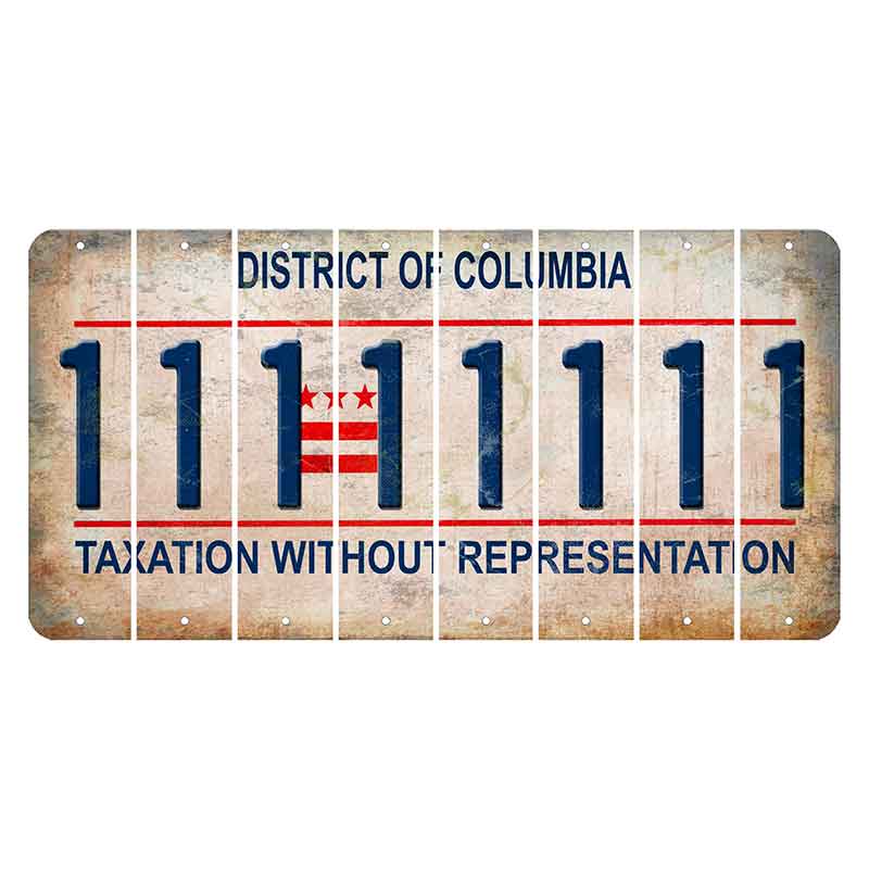 Washington DC District of Columbia Cut License Plate Strips (Set of 8) 1