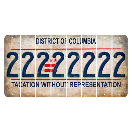 Washington DC District of Columbia Cut License Plate Strips (Set of 8) 2