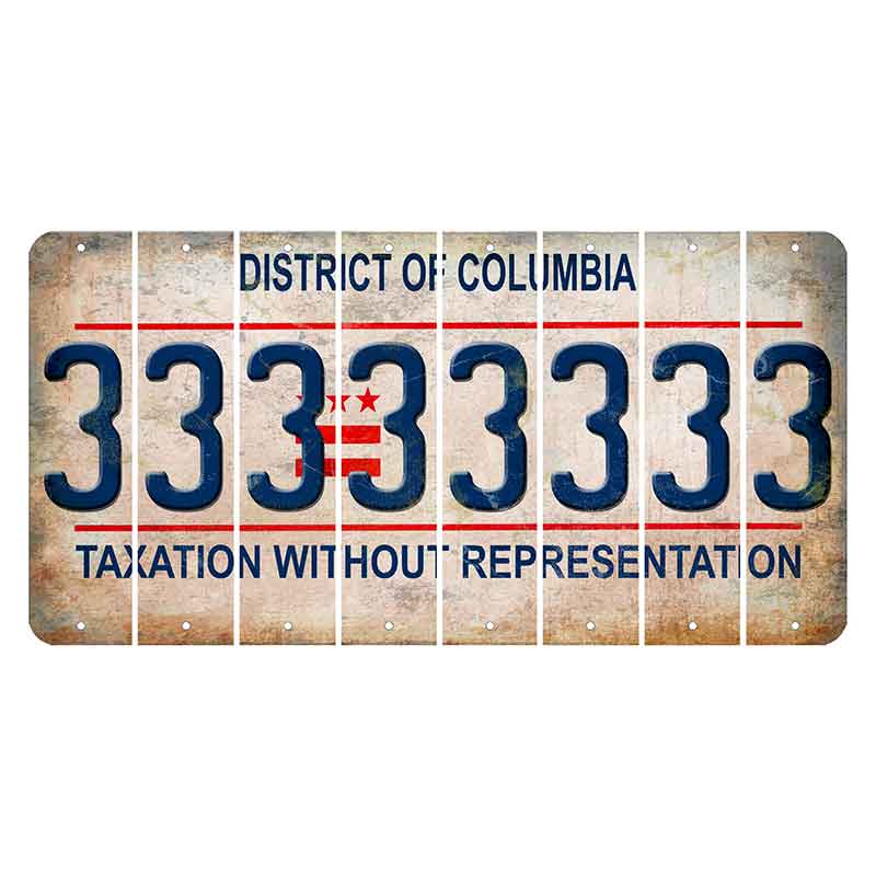 Washington DC District of Columbia Cut License Plate Strips (Set of 8) 3