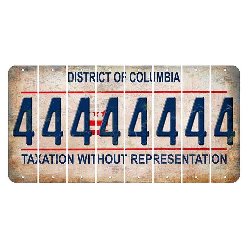 Washington DC District of Columbia Cut License Plate Strips (Set of 8) 4