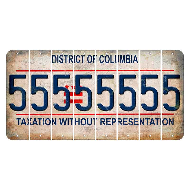 Washington DC District of Columbia Cut License Plate Strips (Set of 8) 5