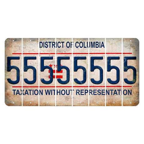 Washington DC District of Columbia Cut License Plate Strips (Set of 8) 5