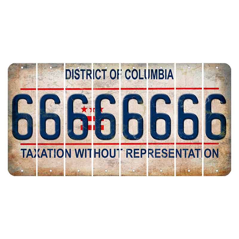 Washington DC District of Columbia Cut License Plate Strips (Set of 8) 6